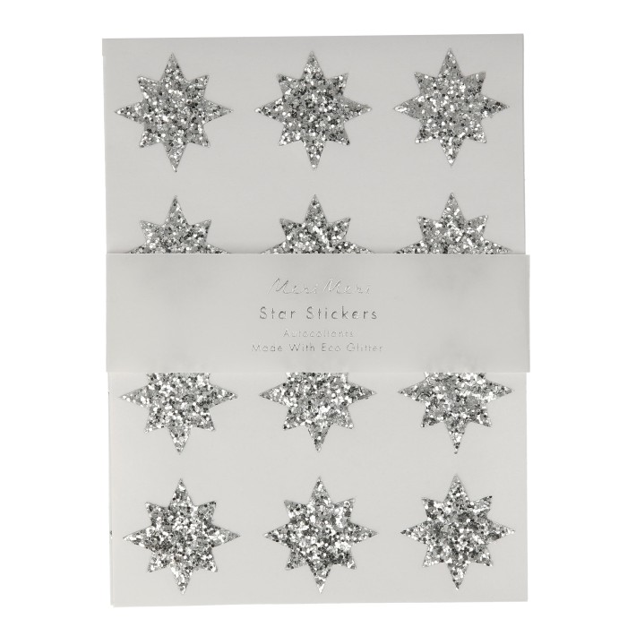 meri meri silver eco glitter star stickers | Kinderfeestwinkel | Speelgoedwinkel | Feestwinkel | Kinderwinkel | Amsterdam