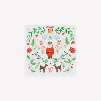 meri meri foliage santa patterned napkins, small | Kinderfeestwinkel | Speelgoedwinkel | Feestwinkel | Kinderwinkel | Amsterd