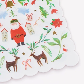 meri meri foliage santa patterned napkins, small