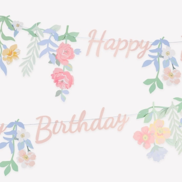 meri meri floral happy birthday garland