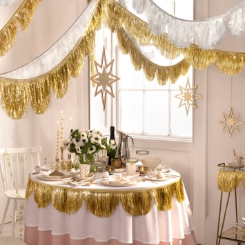 meri meri gold tinsel scallop garland