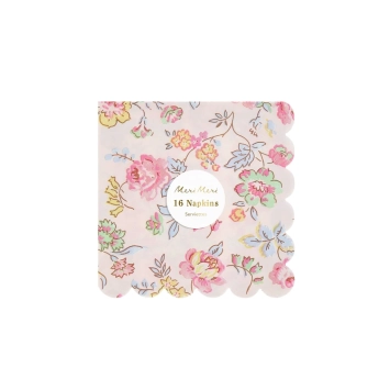 meri meri pink chintz napkins, small