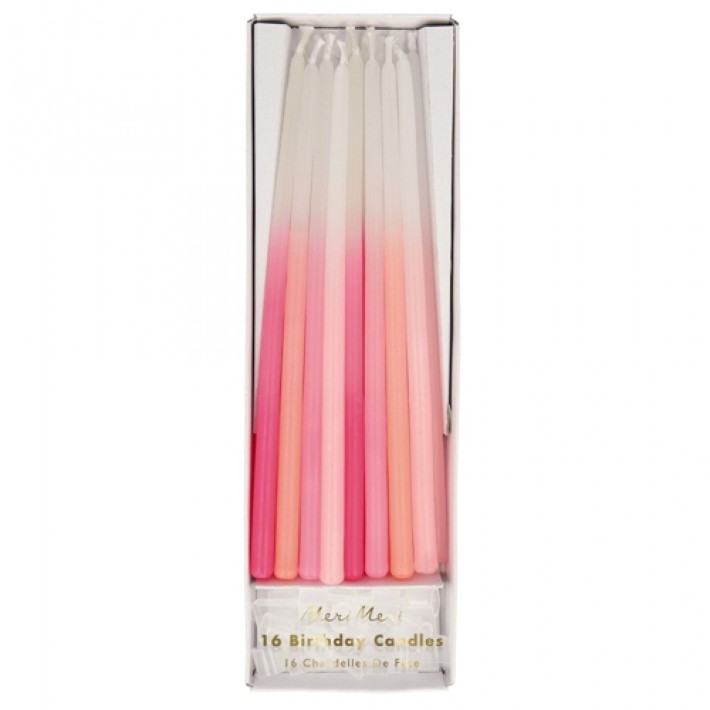 meri meri pink dipped tapered candles