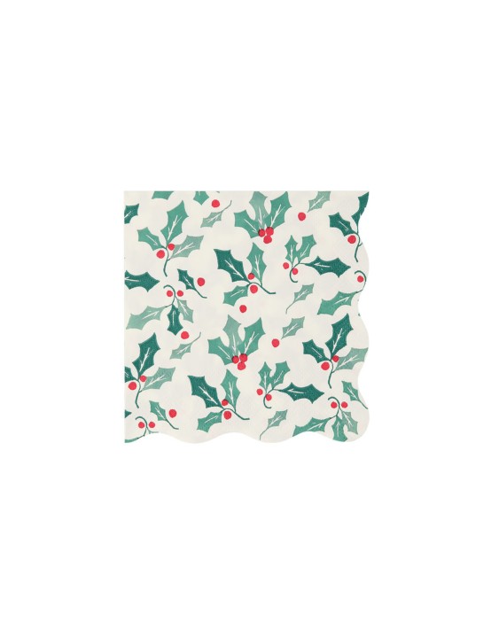 meri meri holly pattern napkins, small