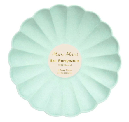 meri meri mint simply eco plates, small