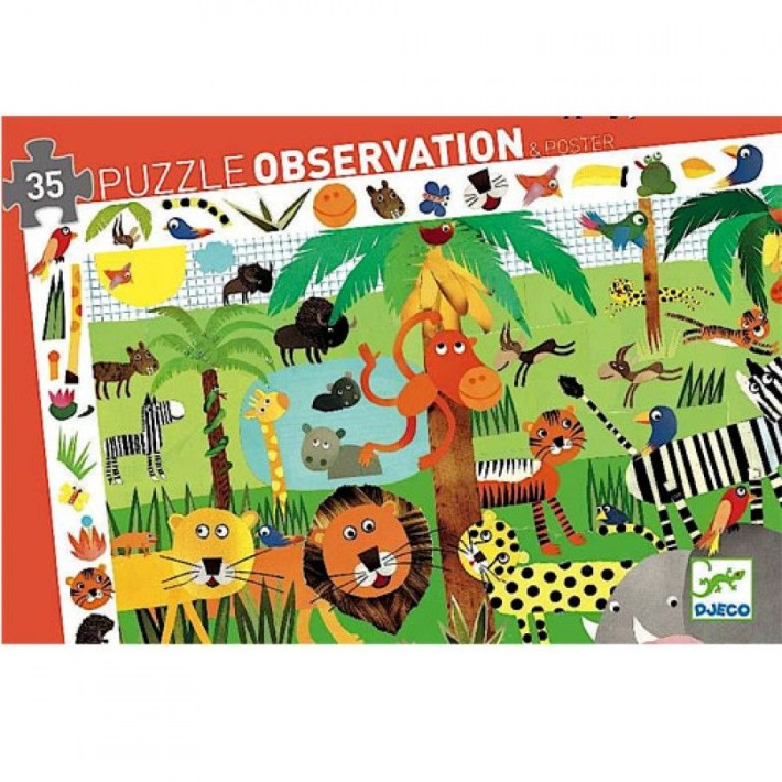 djeco puzzel observatie - jungle (35 st)