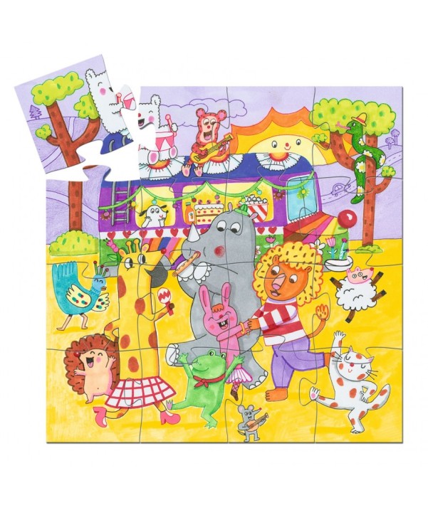 djeco puzzel - regenboogbus (16 st)