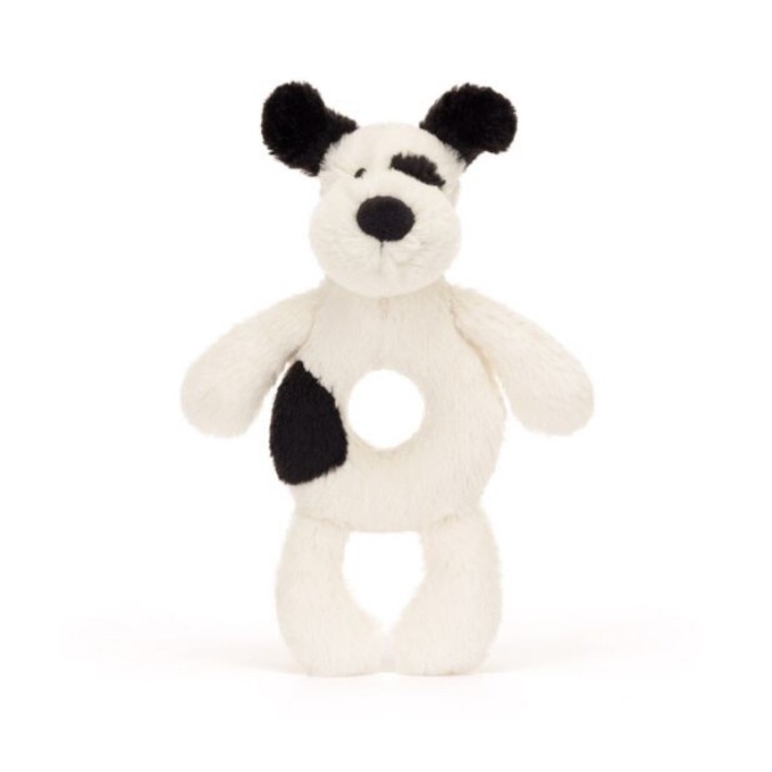 jellycat rammelaar bashful puppy black & cream | Kinderfeestwinkel | Speelgoedwinkel | Feestwinkel | Kinderwinkel | Amsterdam
