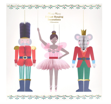 meri meri nutcracker ballet hanging decorations, xl