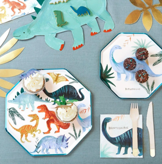 meri meri dinosaur kingdom dinner plates (8 st)