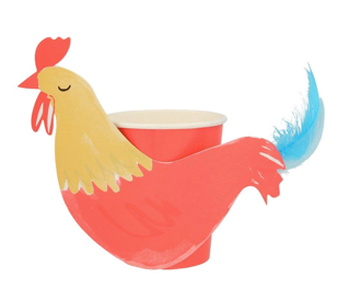 meri meri on the farm rooster party cups (8 st)