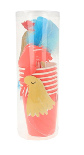 meri meri on the farm rooster party cups (8 st)