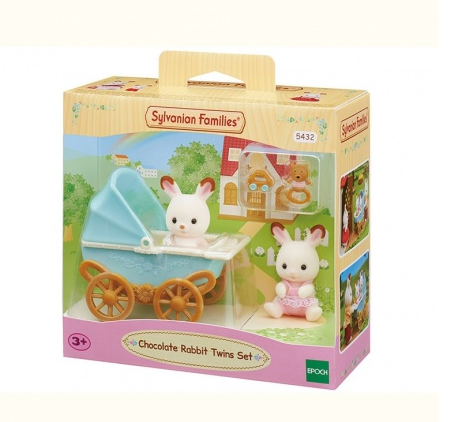 sylvanian families chocolate rabbit twins set