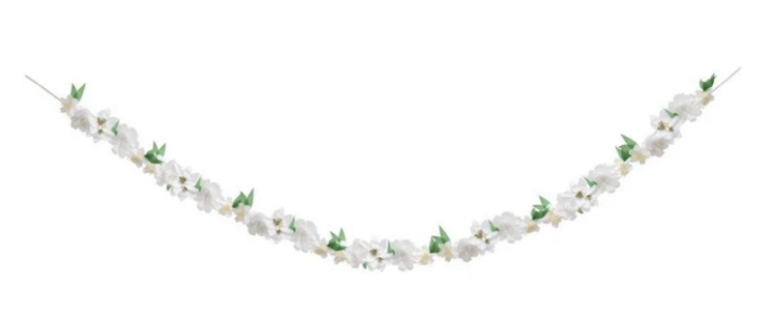 meri meri white blossom garland