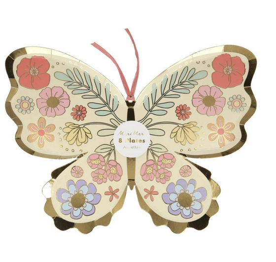 meri meri floral butterfly plates
