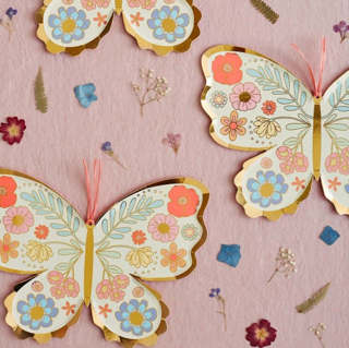 meri meri floral butterfly plates