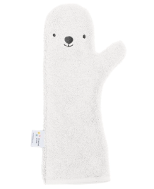 baby shower glove - white bear