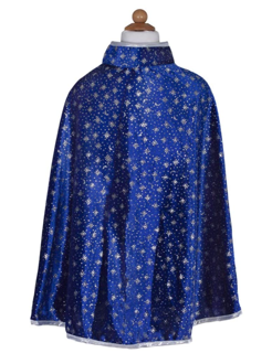 wizard cape & hat - glitter/blauw (4-6 jr)