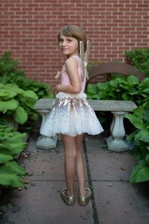gracious gold sequins skirt, wings & wand (4-6 jr)