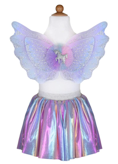 magical unicorn skirt & wings - pastel (4-6 jr)