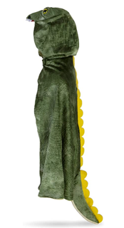 t-rex hooded cape - green (4-5 jr)