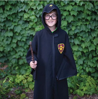 wizard cloak with glasses - black (7-8 jr)