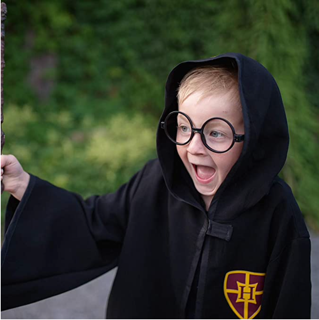 wizard cloak with glasses - black (7-8 jr)