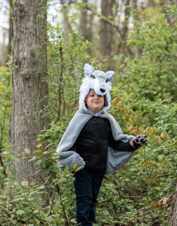 woodland wolf cape (4-6 jr)