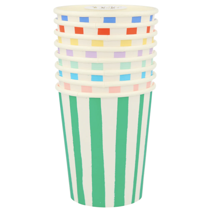 meri meri mixed stripe cups