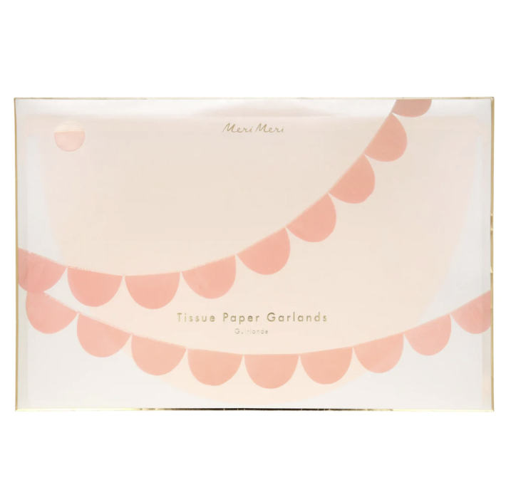 meri meri peach paper scallop garland