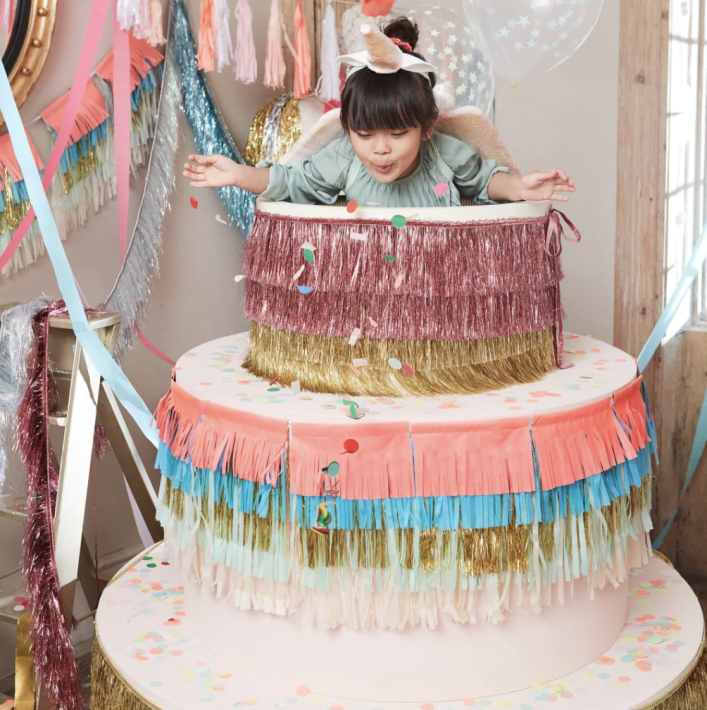 meri meri pink tinsel garland