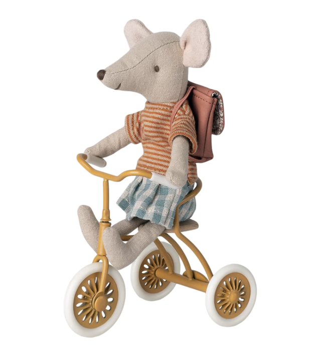 maileg tricycle, mouse  - ocher