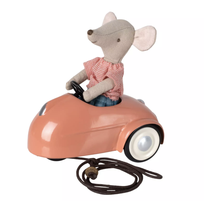 maileg mouse car - koraalblauw