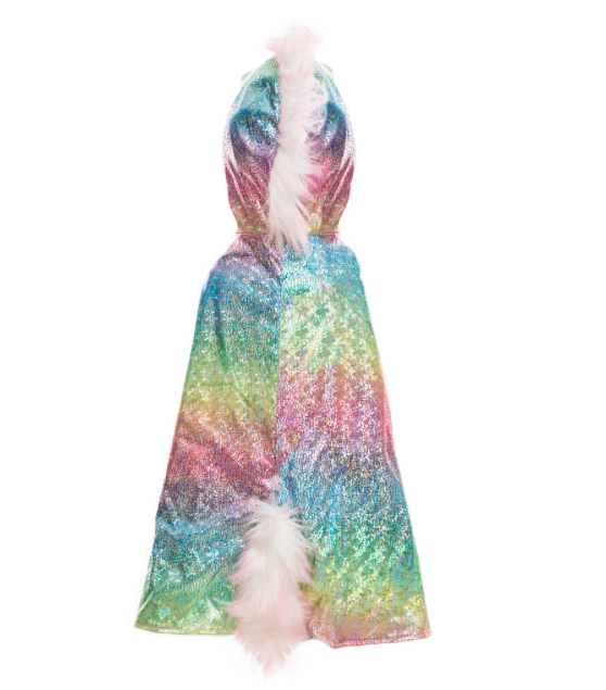 rainbow reversible unicorn dragon cape (5-6 yrs)