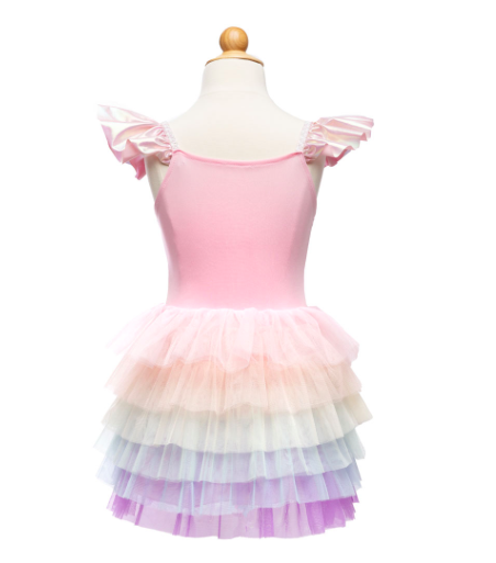 rainbow ruffle tutu dress - pink/multicolored (5-6 yrs)