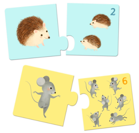 djeco puzzel duo - babydieren (12 st)