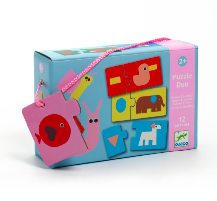 djeco puzzel duo - dieren & vormen (12 st)