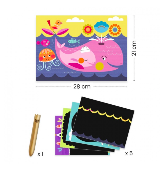djeco scratch boards for little ones - animals