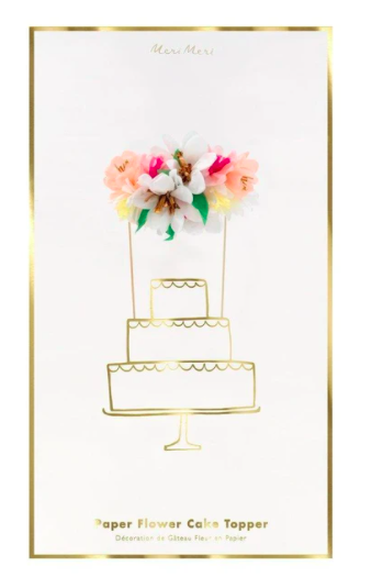 meri meri paper flower cake topper