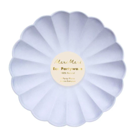 meri meri pale blue eco plates, small