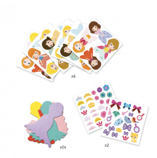 djeco knutselen met stickers - prinsessen