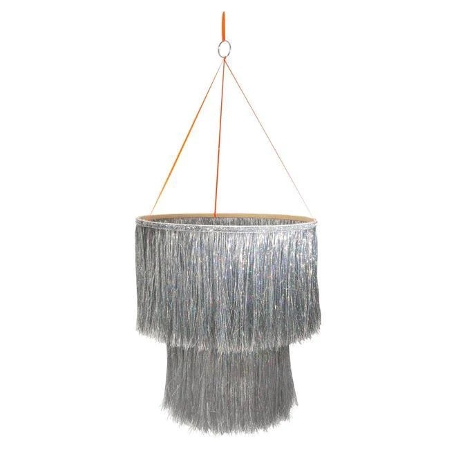 meri meri silver tinsel chandelier