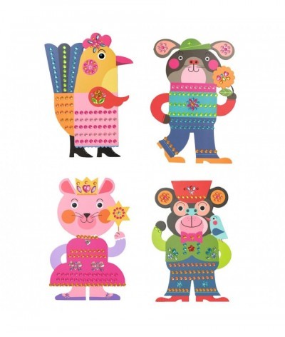 djeco knutselset creëren met stickers - glitters