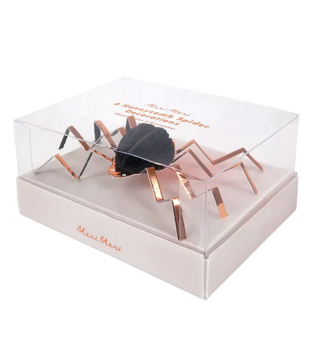 meri meri honeycomb spider decorations (6 st)