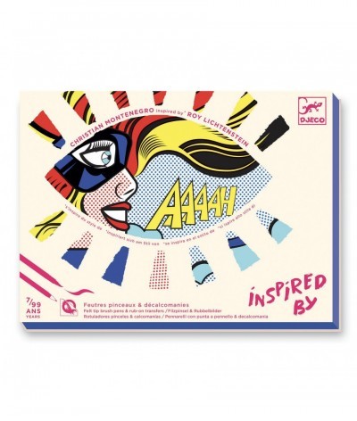 djeco krasplaatjes - superhelden, naar Roy Lichtenstein