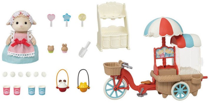 sylvanian families popcorn delivery trike