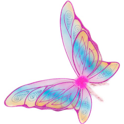 glitter rainbow wings - fuchsia