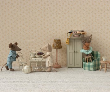 maileg cafe set, mouse, big - off white