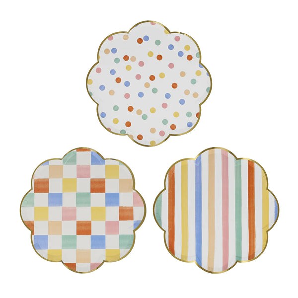 meri meri colorful pattern side plates